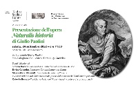 INVITO Presentazione dell opera Naturalis historia di Giulio Paolini