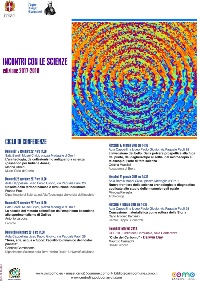 locandina incontri con le scienze 2017