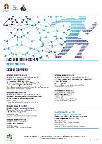 locandina incontri con le scienze 2018