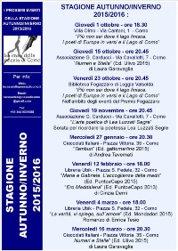 Locandina eventi 2015-2016 Casa poesia Como