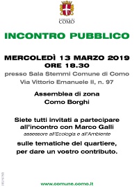 Como Borghi. incontro pubblico Assessore Galli A5 2019