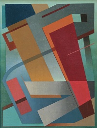 A) Composizione I, 1941. Olio su cartone telato, cm 32x24,5