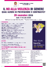 A3 IL NO ALLA VIOLENZA DI GENERE 26-11-2019