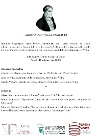 CONFERENZA ALESSANDRO VOLTA 19 OTTOBRE 2019
