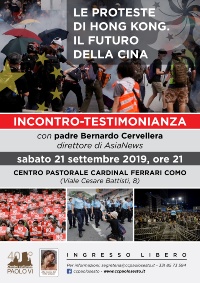 Volantino incontro Honk Kong 21-09-2019