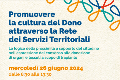 Promuovere la Cultura del Dono attraverso la Rete dei Servizi Territoriali