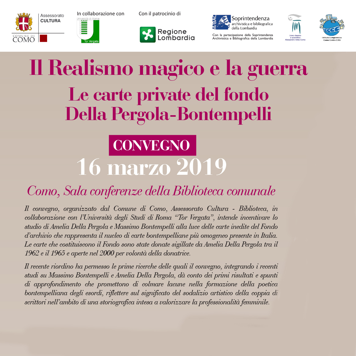 Il realismo magico e la guerra. Le carte private del Fondo Della Pergola Bontempelli